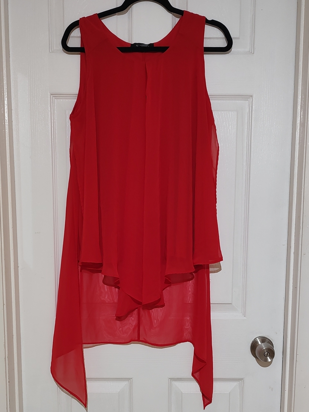 Adele & May Sleeveless Red Layered Chiffon Blouse